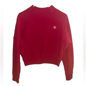 Champion S/M Pink Mock Neck Cropped Crew